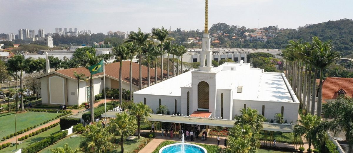 Aerial Sao Paulo Brazil Temple
